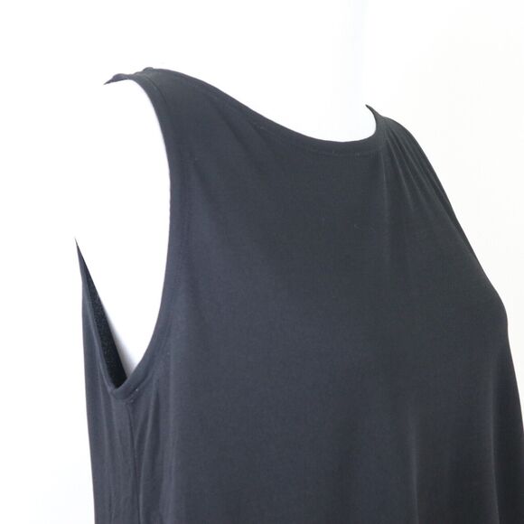 Eileen Fisher Size S Stretch Silk Jersey Bateau Neck Top Black - Picture 5 of 10